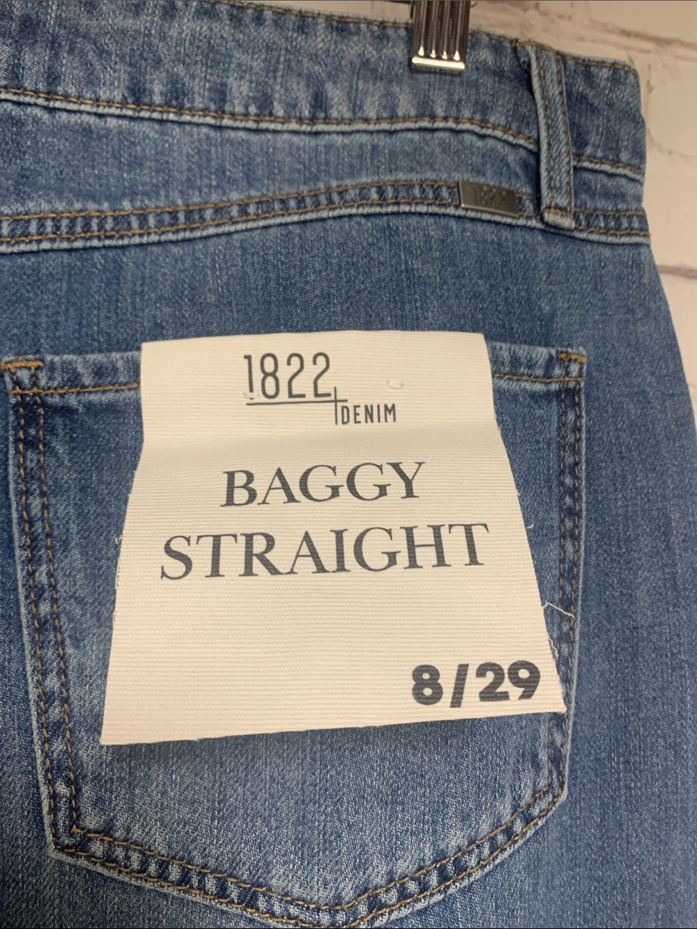 NEW 1822 Baggy Straight Samuel Jeans in Medium Blue Wash Size 8 29 - Picture 3 of 7